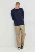 Бавовняний лонгслів Tommy Jeans колір синій однотонний (3079339)