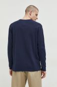 Бавовняний лонгслів Tommy Jeans колір синій однотонний (3079339)