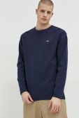 Бавовняний лонгслів Tommy Jeans колір синій однотонний (3079339)