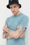 Бавовняна футболка Superdry колір бірюзовий меланж