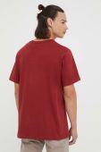 Бавовняна футболка Les Deux колір бордовий з принтом