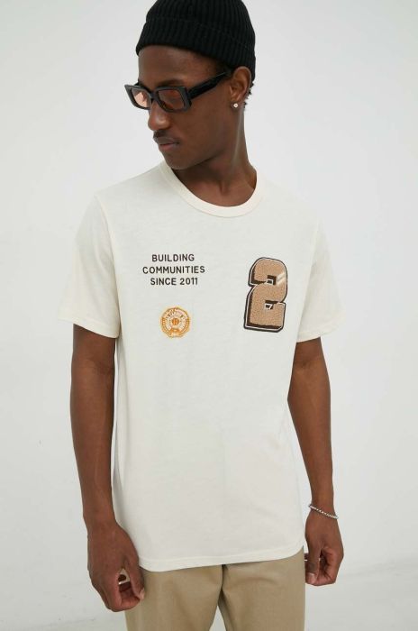 Футболка Les Deux чоловічий колір бежевий з аплікацією