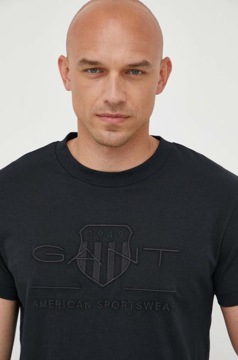 Бавовняна футболка Gant колір синій з аплікацією (3343323)