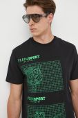 Бавовняна футболка PLEIN SPORT колір чорний з принтом (3189167)
