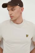 Бавовняна футболка Lyle & Scott колір бежевий однотонний