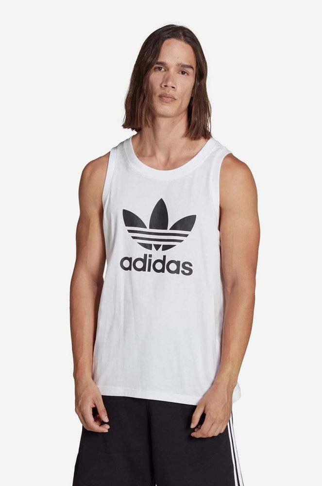 Бавовняний топ adidas Originals Adicolor Classics Trefoil Tank Top колір білий IA4808-white