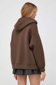 Кофта Miss Sixty жіноча колір коричневий з капюшоном однотонна