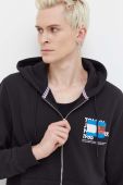 Кофта Tommy Jeans чоловіча колір чорний з капюшоном з принтом (3693496)
