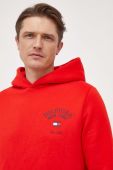Кофта Tommy Hilfiger чоловіча колір червоний з капюшоном з принтом (3693584)