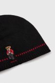Вовняна шапка Polo Ralph Lauren колір чорний з тонкого трикотажу вовна (3630724)