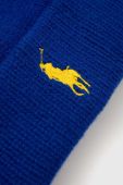 Вовняна шапка Polo Ralph Lauren з товстого трикотажу вовна колір блакитний (3630729)