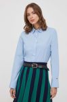 Бавовняна сорочка Tommy Hilfiger жіноча regular класичний комір колір блакитний (3691642)