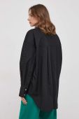 Бавовняна сорочка Dkny жіноча колір чорний relaxed класичний комір (3691657)