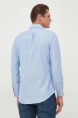 Бавовняна сорочка Polo Ralph Lauren чоловіча regular комір button-down колір блакитний (3691665)