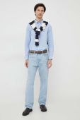Бавовняна сорочка Tommy Hilfiger чоловіча slim комір button-down колір блакитний (3681749)