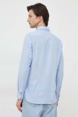 Бавовняна сорочка Tommy Hilfiger чоловіча slim комір button-down колір блакитний (3681749)