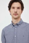 Бавовняна сорочка Tommy Hilfiger чоловіча колір синій slim комір button-down (3681754)