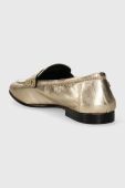 Шкіряні мокасини Tommy Hilfiger ESSENTIAL GOLDEN LOAFER жіночі колір золотий на плоскому ходу FW0FW07864
