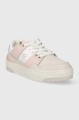 Шкіряні кросівки Tommy Hilfiger TH BASKET SNEAKER LO колір білий FW0FW07756 (3690028)