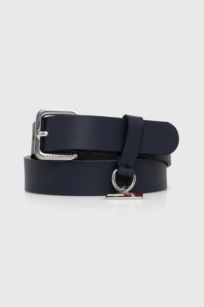 Шкіряний ремінь Tommy Jeans жіночий колір синій (3684517)