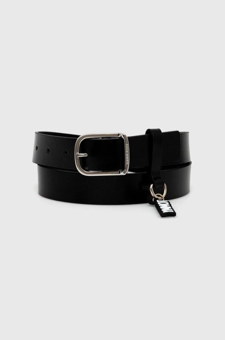 Шкіряний ремінь Tommy Jeans жіночий колір чорний (3684538)