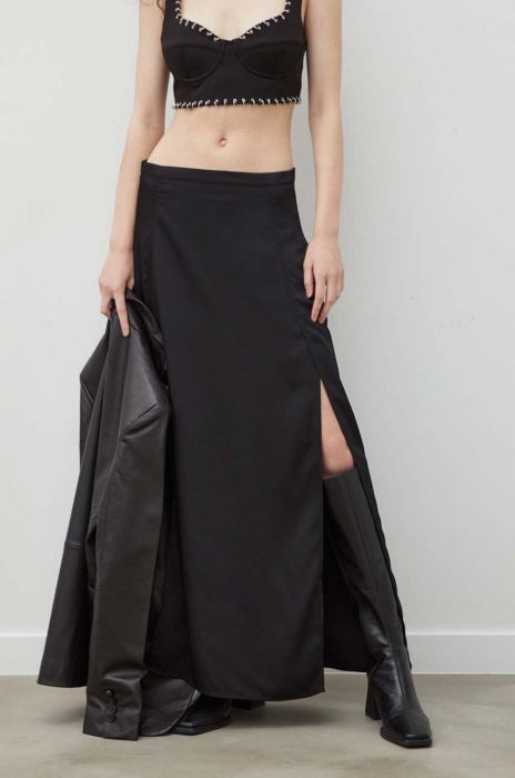 Спідниця Bruuns Bazaar колір чорний midi пряма