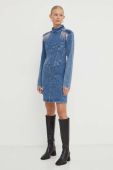 Джинсова сукня Gestuz mini облягаюча колір блакитний