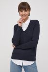 Бавовняний светр Tommy Hilfiger колір синій (3687528)