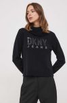 Светр Dkny жіночий колір чорний легкий гольф (3691967)