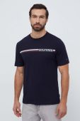 Бавовняна футболка Tommy Hilfiger чоловічий колір синій з принтом