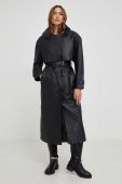 Шкіряний плащ Answear Lab X Лімітована колекція NO SHAME жіночий колір чорний перехідний