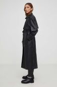 Шкіряний плащ Answear Lab X Лімітована колекція NO SHAME жіночий колір чорний перехідний
