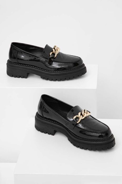 Шкіряні мокасини Answear Lab жіночі колір чорний на платформі (3679852)