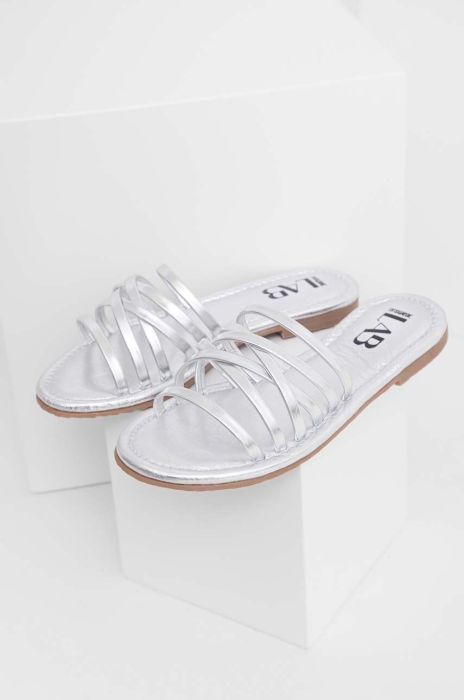 Шкіряні шльопанці Answear Lab жіночі колір срібний (3065707)