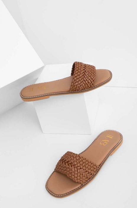 Шкіряні шльопанці Answear Lab жіночі колір коричневий (3065793)