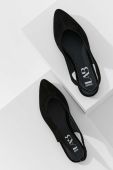 Замшеві балетки Answear Lab колір чорний відкрита п'ята