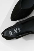 Замшеві балетки Answear Lab колір чорний відкрита п'ята