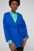 Піджак Answear Lab без застібки однотонна колір блакитний