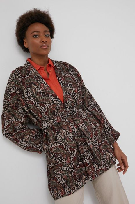 Піджак Answear Lab колір чорний без застібки візерунок (2135324)