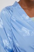 Піджак Answear Lab без застібки візерунок колір блакитний