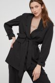 Піджак Answear Lab колір чорний без застібки однотонна