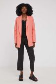 Льняний жакет Answear Lab колір помаранчевий без застібки однотонна