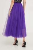 Спідниця Answear Lab колір фіолетовий midi розкльошена