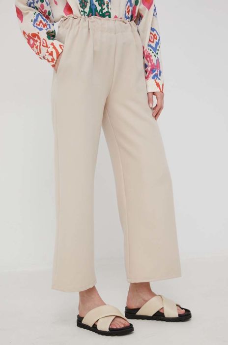 Штани Answear Lab жіночі колір бежевий широке висока посадка (2274003)