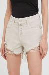 Джинсові шорти Answear Lab жіночі колір бежевий однотонні висока посадка (2287456)