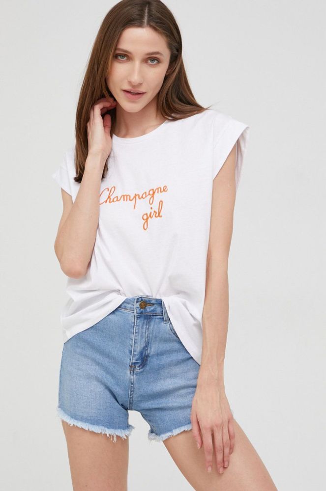 Бавовняна футболка Answear Lab колір білий (2292669)