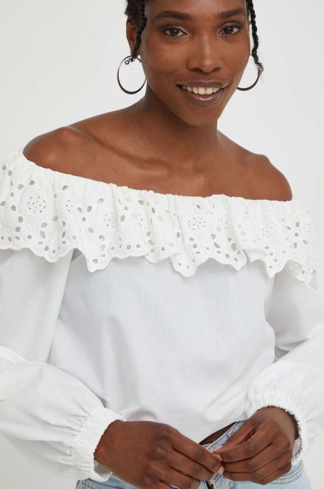 Бавовняна блузка Answear Lab жіноча колір білий однотонна (3314328)