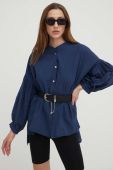 Бавовняна сорочка Answear Lab жіноча колір синій relaxed