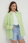 Бавовняна сорочка Answear Lab жіноча колір зелений relaxed класичний комір (3249247)