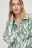 Сорочка з шовком Answear Lab колір зелений relaxed класичний комір